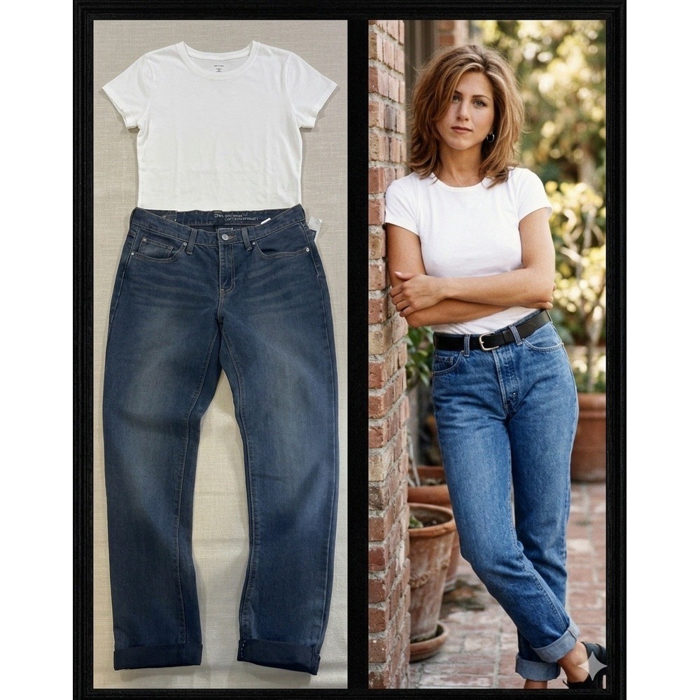 Gap Jeans Womens 6 Blue Coupe‎ Boyfriend Cuffed Classic Preppy